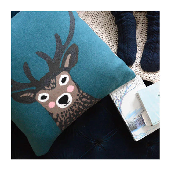 Stag Knitted Statement Cushion
