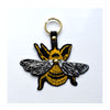 Yellow and silver metallic leather bee key fob by Ark 