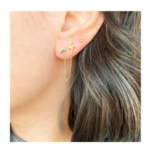  Gold Star and Lightning Chain Stud