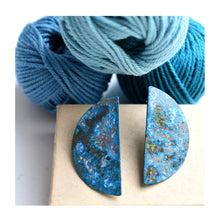  Patinated Brass Crescent Studs - Large