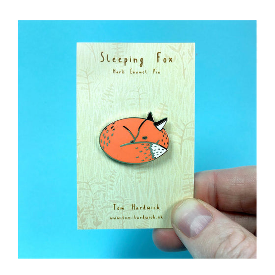 Sleeping Fox Enamel Pin