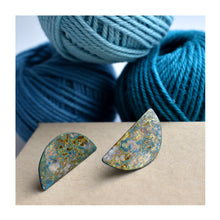  Patinated Brass Crescent Studs - Small