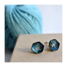  Patinated Brass Hexagon Studs - Small