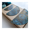 All three sizes of Medium Brass Crescent Patinated necklace 